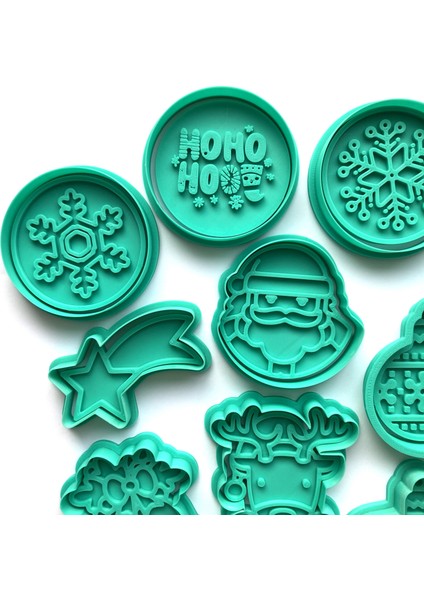 Yeni Yıl Özel 12 Parça Kurabiye Kalıbı Seti | Noel Karakter ve Süslemeleri | Şeker Hamuru ve Kil Şekillendirici fiyatları