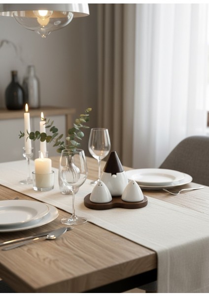 3 Lü Baharat Seti Bambu Kapaklı Seramik