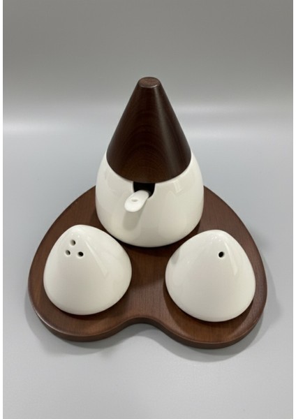 3 Lü Baharat Seti Bambu Kapaklı Seramik fırsatları