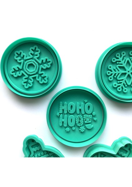 Desenli Yeni Yıl, Noel Figürleri 5 Parça Kurabiye Kalıbı Seti | Baklava, Kar, Yazı Desenli | Şeker Hamuru ve Kil Şekillendirici fırsatları