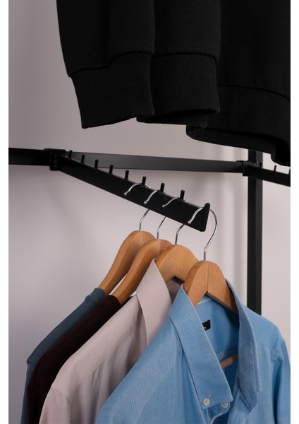 Çift Katlı Tek Taraflı 6 Bastonlu Siyah Askılık fırsatları