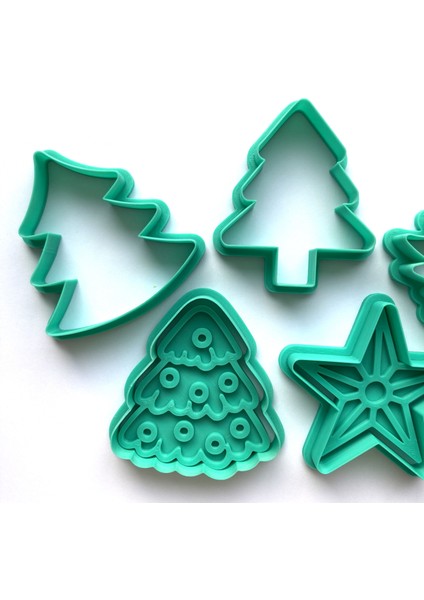 Yeni Yıl Çam Ağacı ve Yıldız Temalı 5 Parça Kurabiye Kalıbı Seti | Yılbaşı Süslemeleri | Şeker Hamuru ve Kil Şekillendirici fırsatları