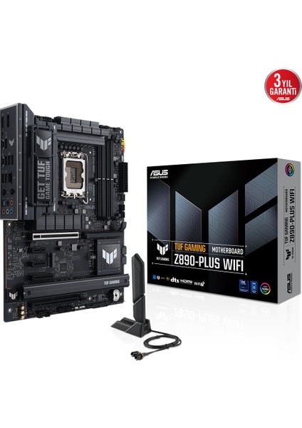 Tuf Gamıng Z890-PLUS Wıfı 4x Ddr5 Dp/hdmı 4x M.2 1x 2.5glan/wıfı7/bt Usb4 1851P Anakart
