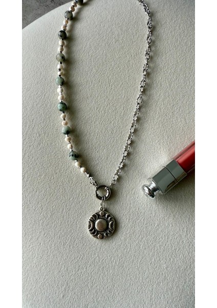 Afrika Turkuazı Inci Tasarım Kolye