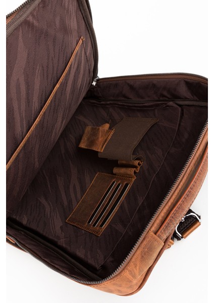 %100 Hakiki Deri 15,6 Inç Laptop & Evrak Çantası Sırt Çantası