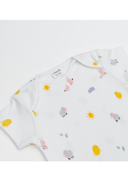 Yarım Kol Kız Bebek Çıtçıtlı Body 3'lü Set