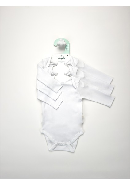 Unisex, Bebek Uzun Kol % 100 Pamuk 3\'lü Çıtçıtlı Body & Zıbın 0-3 Ay / 3-6 Ay / 6-9 Ay fiyatları