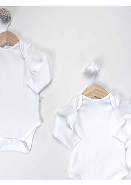 Unisex, Bebek Uzun Kol % 100 Pamuk 3\'lü Çıtçıtlı Body & Zıbın 0-3 Ay / 3-6 Ay / 6-9 Ay modelleri