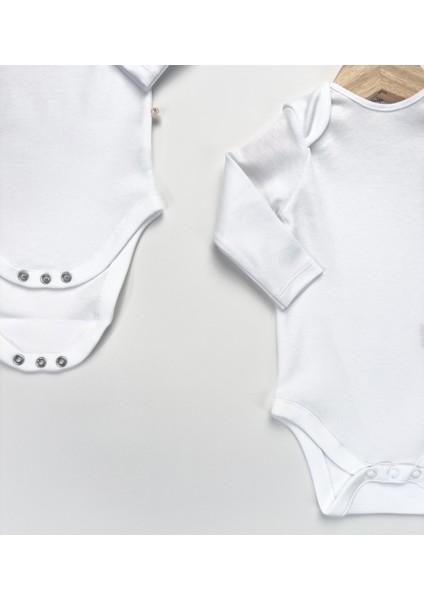 Unisex, Bebek Uzun Kol % 100 Pamuk 3\'lü Çıtçıtlı Body & Zıbın 0-3 Ay / 3-6 Ay / 6-9 Ay indirimleri