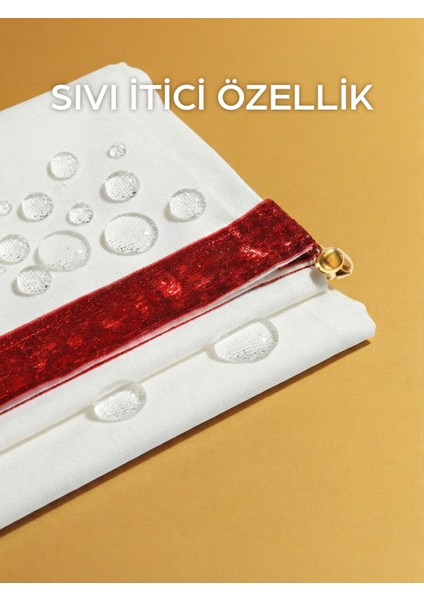 Premium Çıngıraklı Runner Yılbaşı Özel - Yeni Yıl Kırmızı Kadife Kurdeleli Dekoratif Runner modelleri