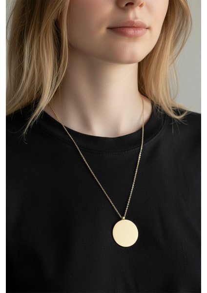 Isim- Resim- Tarih Yazılabilir Çember Plak 14 Ayar Altın Kolye fiyatları