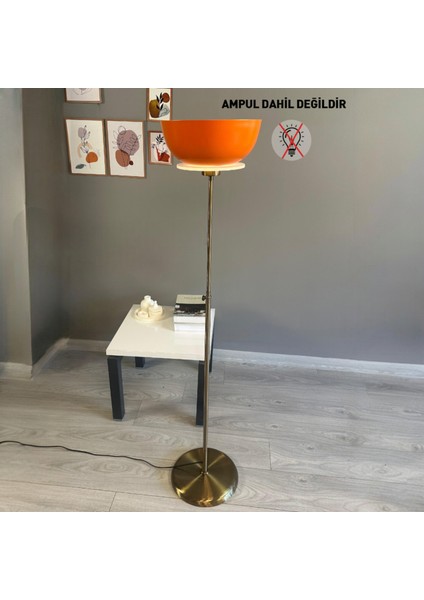 Turuncu Lambader Modern Dekoratif Metal Oturma Odası Çalışma Odası Zemin Lambası