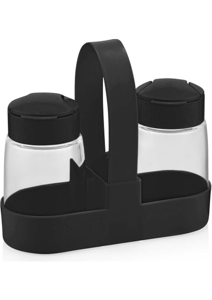 Drop Standlı Tuzluk Set – Cam Click Kapaklı Standlı Baharatlık Seti 100 ml