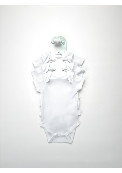 Unisex, Bebek Kısa Kol % 100 Pamuk 3'lü Çıtçıtlı Body & Zıbın 0-3 Ay 3-6 Ay 6-9 Ay fiyatları