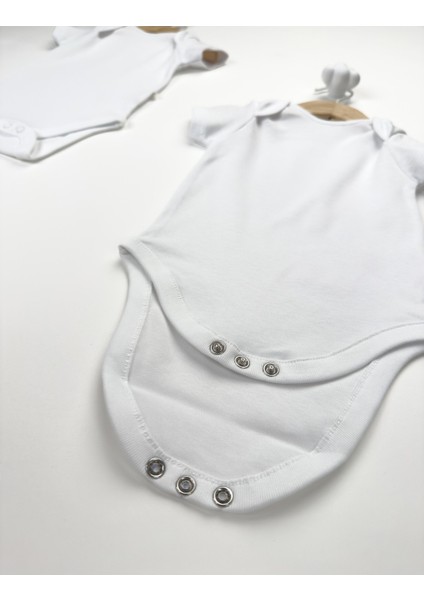 Unisex, Bebek Kısa Kol % 100 Pamuk 3'lü Çıtçıtlı Body & Zıbın 0-3 Ay 3-6 Ay 6-9 Ay fırsatları