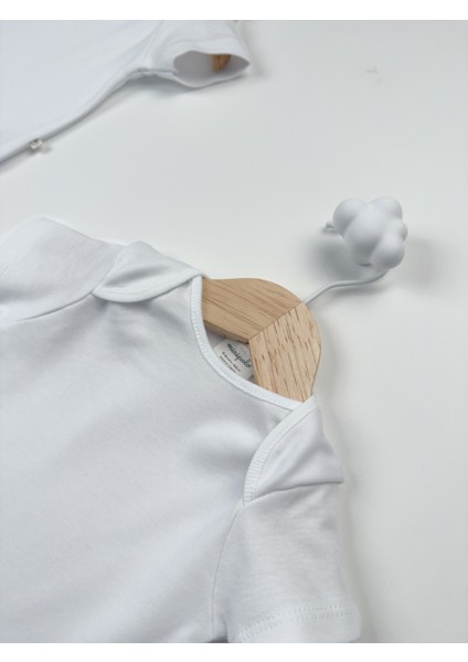 Unisex, Bebek Kısa Kol % 100 Pamuk 3'lü Çıtçıtlı Body & Zıbın 0-3 Ay 3-6 Ay 6-9 Ay