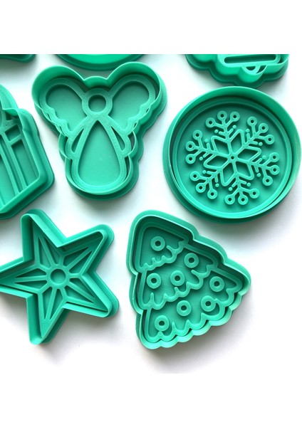 Yılbaşı Özel 8 Parça Kurabiye Kalıbı Seti | Melek, Yıldız, Hediye, Çan | Şeker Hamuru ve Kil Şekillendirici fırsatları