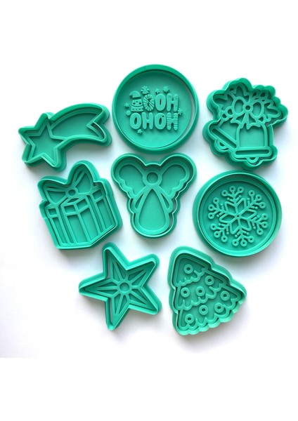 Yılbaşı Özel 8 Parça Kurabiye Kalıbı Seti | Melek, Yıldız, Hediye, Çan | Şeker Hamuru ve Kil Şekillendirici indirimleri