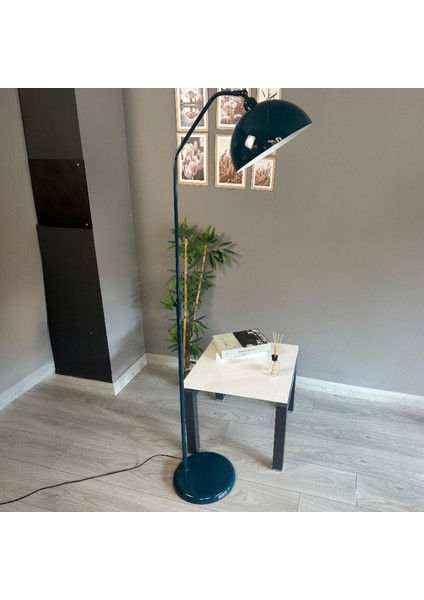 Deniz Yeşili Lambader Hareketli Başlık Modern Dekoratif Oturma Odası Çalışma Odası Zemin Lambası