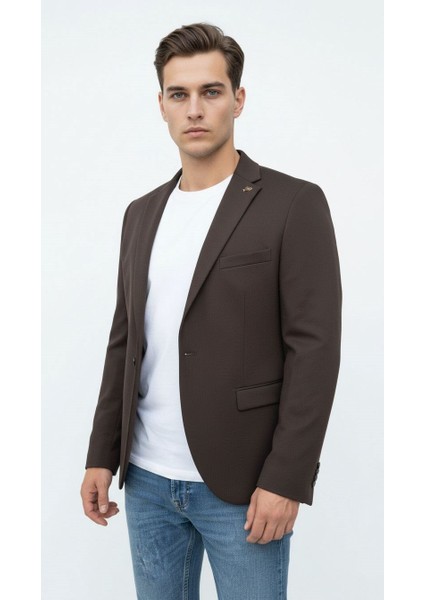 Kahverengi Erkek Slim Fit Blazer Ceket – Şık, Modern, Günlük ve Ofis Kombinlerine Uygun Tek Düğmeli Erkek Ceketi fiyatları