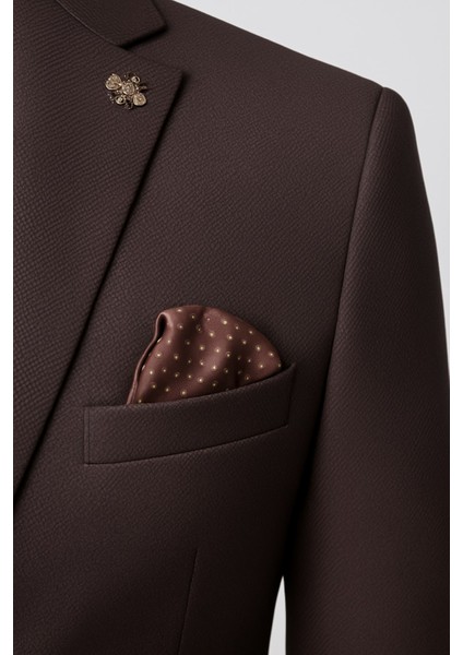 Kahverengi Erkek Slim Fit Blazer Ceket – Şık, Modern, Günlük ve Ofis Kombinlerine Uygun Tek Düğmeli Erkek Ceketi