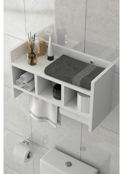 Tuvalet Üstü Banyo Rafı – 3 Katlı Kolay Montajlı Organizer (Beyaz / Sonomo) fiyatları