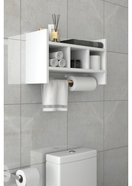 Tuvalet Üstü Banyo Rafı – 3 Katlı Kolay Montajlı Organizer (Beyaz / Sonomo) modelleri
