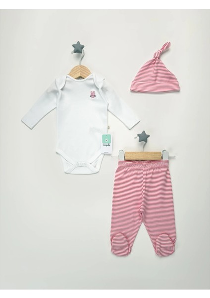 Kız Bebek Çıtçıtlı Body 3'lü Set