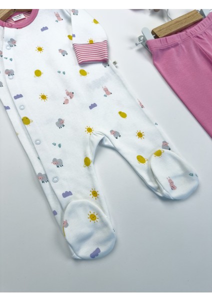 Kisecik 4'lü Kız Bebek Tulum Çoklu Set