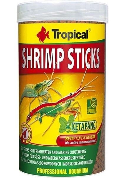 Tropical Shrimp Sticks Tatlı ve Tuzlu Su Kabukluları Için Çubuk Yem 100 ml 55 gr