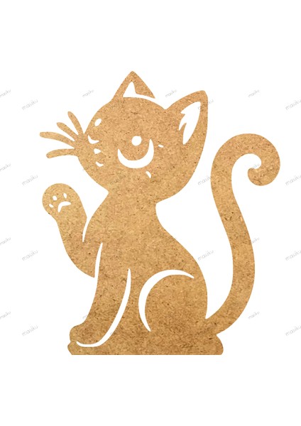 10'lu Paket Ahşap Duvar Dekoru - ST_00416 - 7 x 8 cm