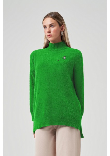 Angora Kazak Çıkartılabilir Broşlu 7000 Benetton modelleri