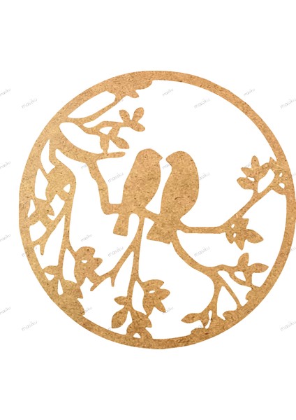 10'lu Paket Ahşap Duvar Dekoru - ST_00428 - 8 x 8 cm