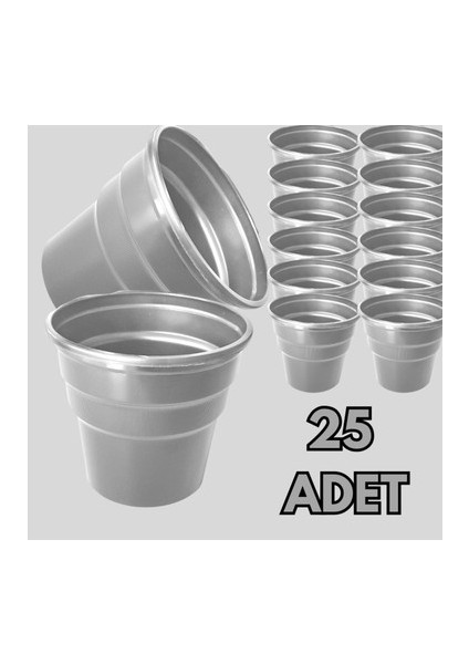 2 5ADET Plastik Bardak Gümüş