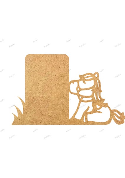 10'lu Paket Ahşap Duvar Dekoru - ST_00424 - 8 x 5 cm