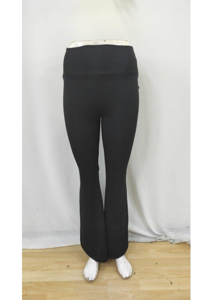 Kadın Yüksek Bel Ispanyol Paçalı Pantolon Tayt