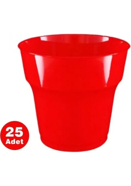 25 Adet Plastik Bardak Kırmızı
