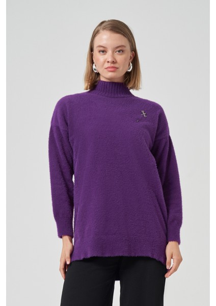 Angora Kazak Çıkartılabilir Broşlu 7000 Mor fiyatları