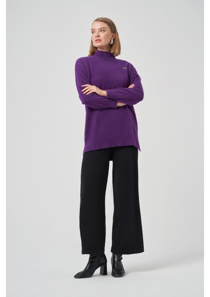 Angora Kazak Çıkartılabilir Broşlu 7000 Mor modelleri