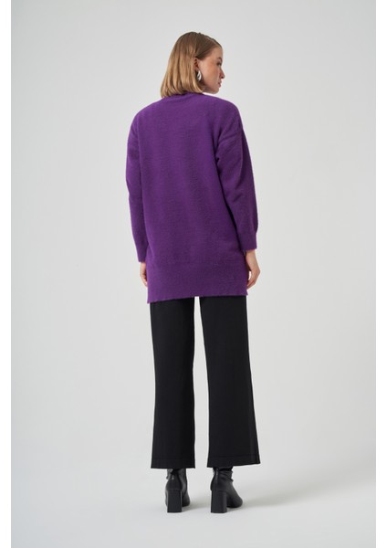 Angora Kazak Çıkartılabilir Broşlu 7000 Mor fırsatları