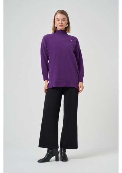 Angora Kazak Çıkartılabilir Broşlu 7000 Mor indirimleri