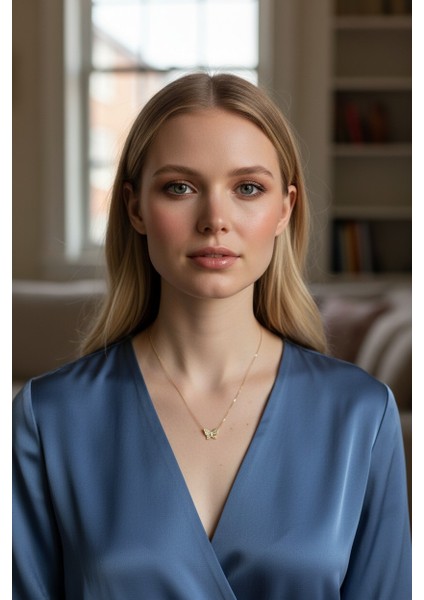 Kelebek Figürlü Zirkon Taşlı 14 Ayar Altın Kolye modelleri