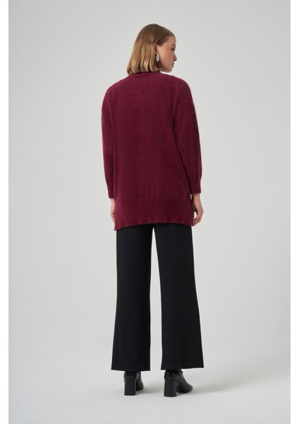 Boncuk Işlemeli Angora Kazak 7003 Bordo modelleri