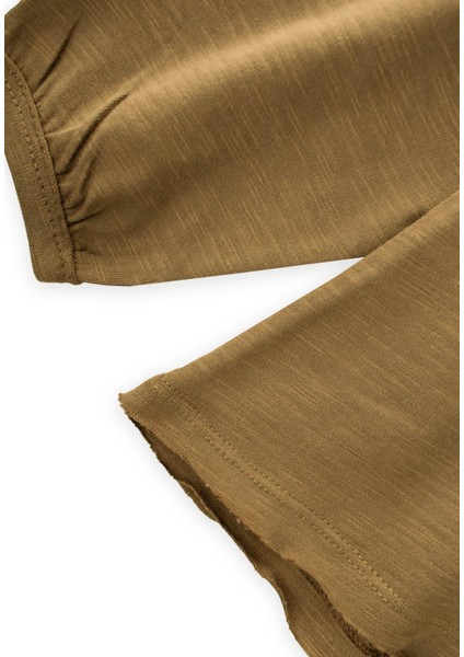 Fırçalı Rustik Uzun Kollu T-Shırt 1-7 Yaş Olive modelleri
