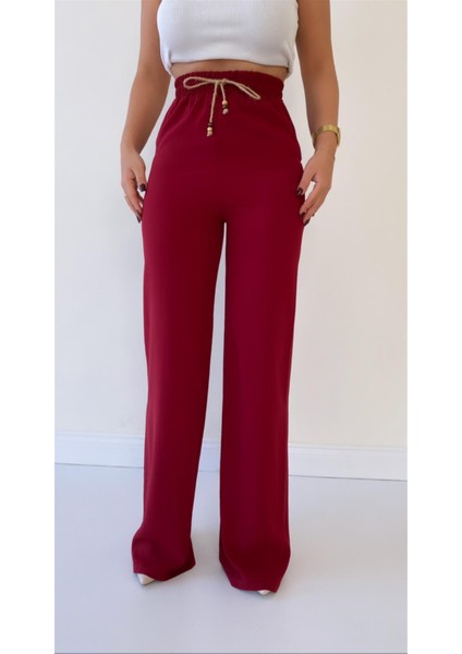 Ayrobin Keten Rahat Pantolon Bordo fiyatları