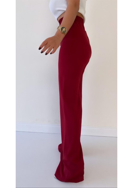 Ayrobin Keten Rahat Pantolon Bordo fırsatları