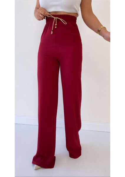 Ayrobin Keten Rahat Pantolon Bordo indirimleri