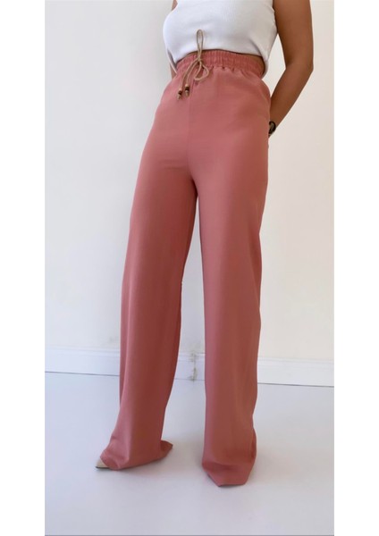 Ayrobin Keten Rahat Pantolon Gül Kurusu fiyatları