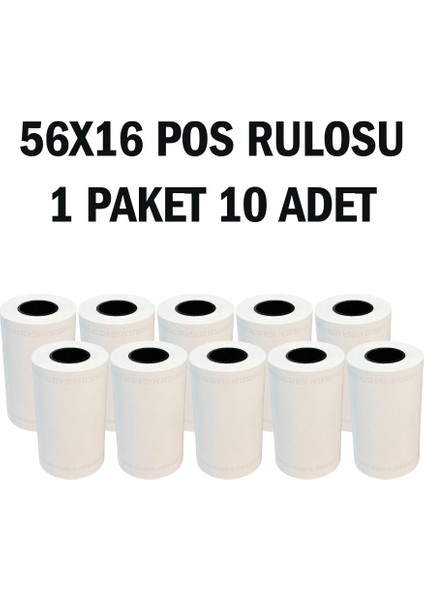 56X16 Yazar Kasa Pos Rulosu 10 Paket (100 Adet Rulo) fiyatları