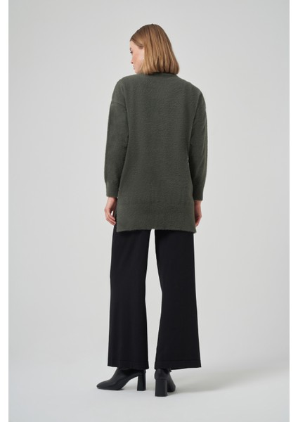 Boncuk Işlemeli Angora Kazak 7003 Haki modelleri